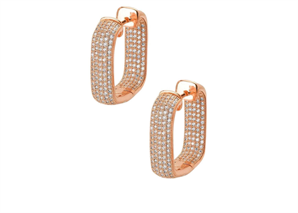 Micro Pave Square Inside-Out Hoop Earrings